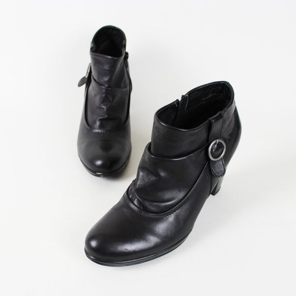 Remonte Dorndorf Black Faux Leather Ankle Boots - Picture 2 of 15
